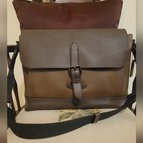 Coach 89894 Hudson Messenger In Colorblock Tobacco Mahagony Leather Bag $598 - Picture 2 of 8